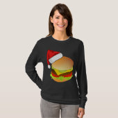 T-shirt Cheeseburgers Hamburger Santa Hat Correspondance C (Devant entier)