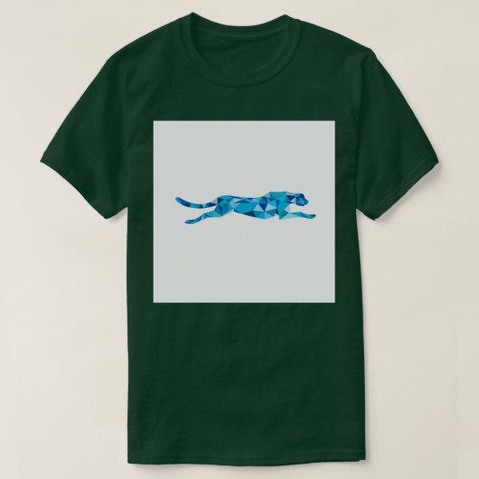 T-shirt Cheetah Courir Côté Basse Polygone 1 (Design devant)
