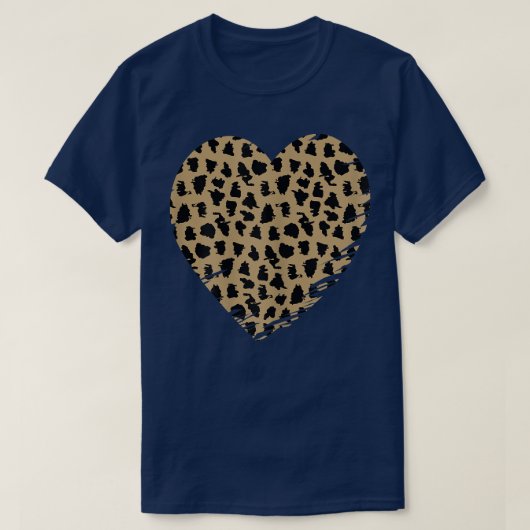 T-shirt Cheetah Heart Leopard Print (Design devant)