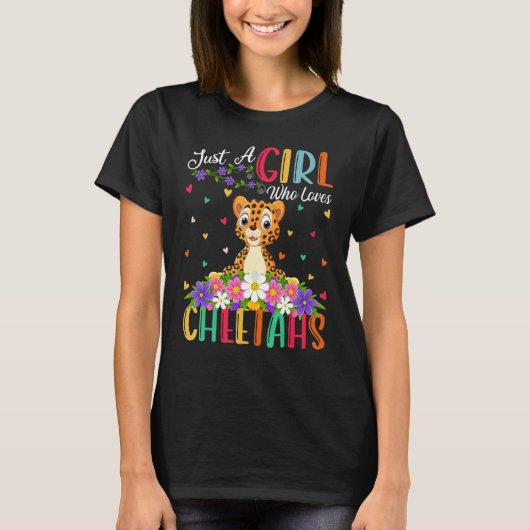 T-shirt Cheetah Juste Une Fille Qui Aime Les Cheetahs (Devant)