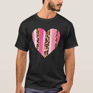 T-shirt Cheetah Leopard Coeur rose Hommes Femmes Funny Val