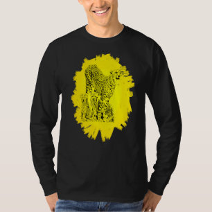 T-shirt Cheetah Motif Predator Chat Animal Afrique Coloré
