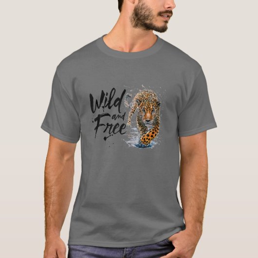 T-shirt Cheetah Wild Et Gratuit Style De Vie Design (Devant)