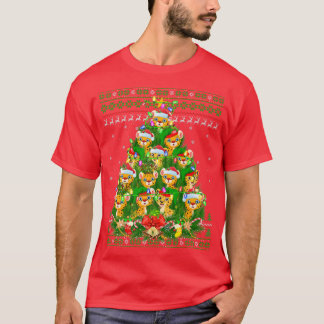 T-shirt Cheetah Xmas Éclairage Arbre Père Noël Cheetah Ugl