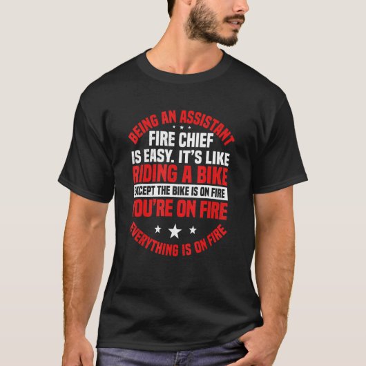 T-shirt Chef adjoint des pompiers, officier commandant à v (Devant)