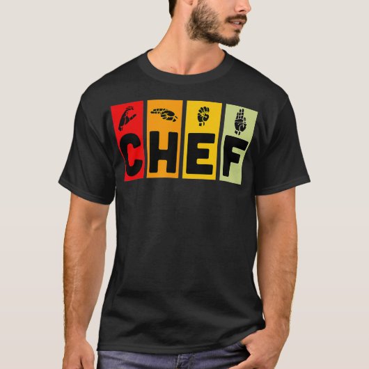 T-shirt Chef ASL Langue des Signes Culinaire Diplômé Chef (Devant)