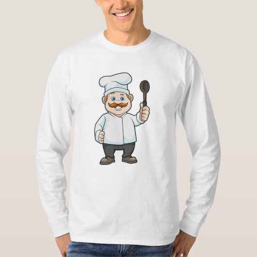 T-shirt Chef avec casquette et cuillère à soupe du chef (Devant)