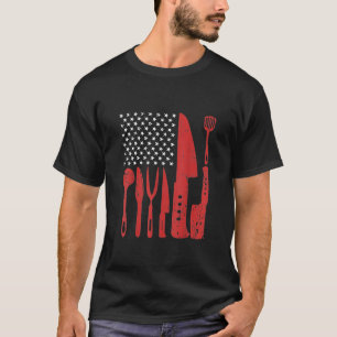 T-shirt Chef - Chef Knife Drapeau américain Drapeau patrio