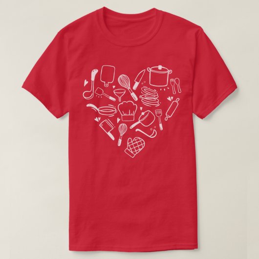 T-shirt Chef Cook Heart (Design devant)
