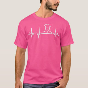 T-shirt Chef cuisinier Cuisine Heartbeat Pulse Line