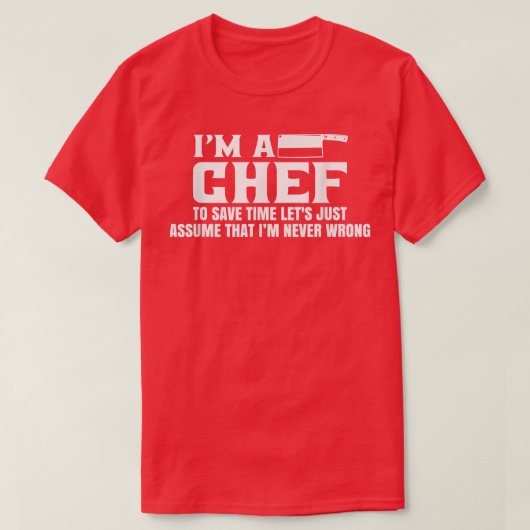 T-shirt Chef Cuisinier Cuisinier Chef (Design devant)