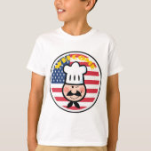 T-shirt Chef de bienvenue avec drapeau américain (Devant)