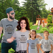 Chef de crêpe papa et enfants