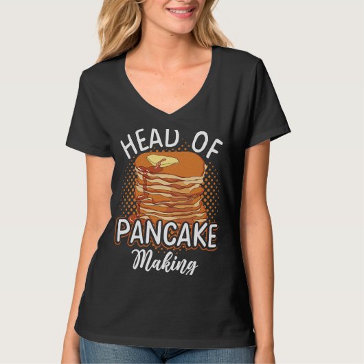 T-shirt Chef De Pancake Fabriquant De La Cuisson De Sirop (Devant)