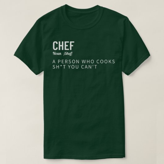 T-shirt Chef Définition Drôle Cuisine Cuisinier Cadeau (Design devant)
