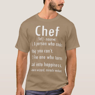 T-shirt Chef Définition Funny Line Dire Cuisine École S