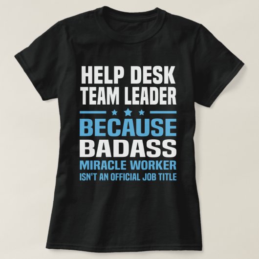 T-shirt Chef d'équipe du centre d'aide (Design devant)