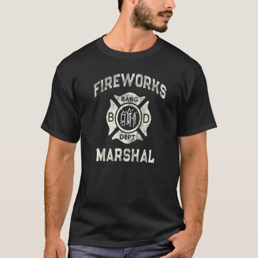 T-shirt Chef des feux d'artifice Marshal pompier Amérique  (Devant)