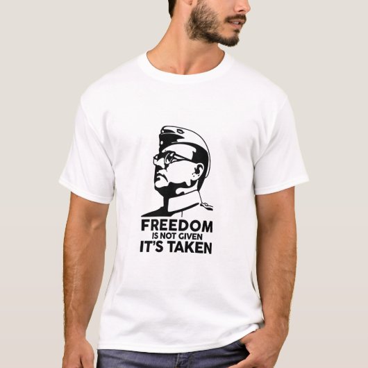 T-shirt Chef d'Indien de citation de Nethaji Subash (Devant)