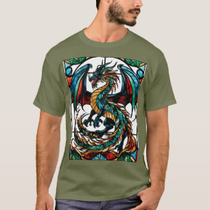 T-shirt Chef-d'oeuvre mythique du dragon en verre de Majes