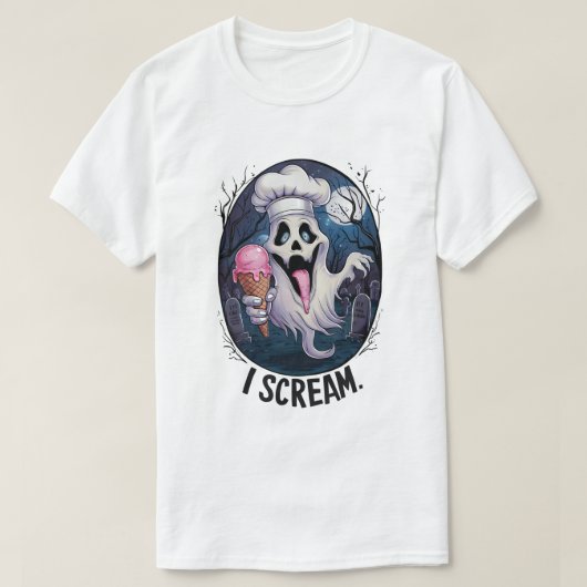 T-shirt Chef éffrayant Ghost Glace Cream Halloween Drôle H (Design devant)