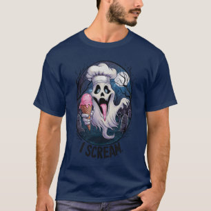 T-shirt Chef éffrayant Ghost Glace Cream Halloween Drôle H