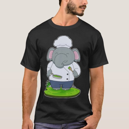 T-shirt Chef éléphant Cook Pan (Devant)