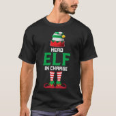 T-shirt Chef Elfe responsable Funny Noël Party Pyjama (Devant)