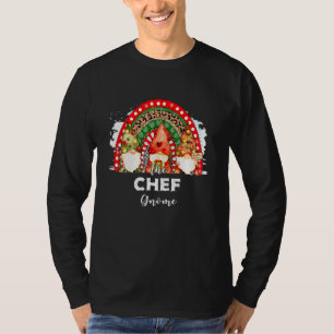 T-shirt Chef Gnome Matching Famille Noël Rainbow L