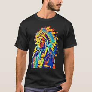 T-shirt Chef Indien Amérindien Red Cloud Coloré