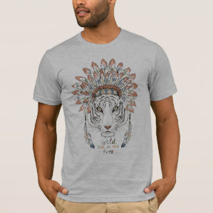 T-shirt Chef indien indigène de tigre