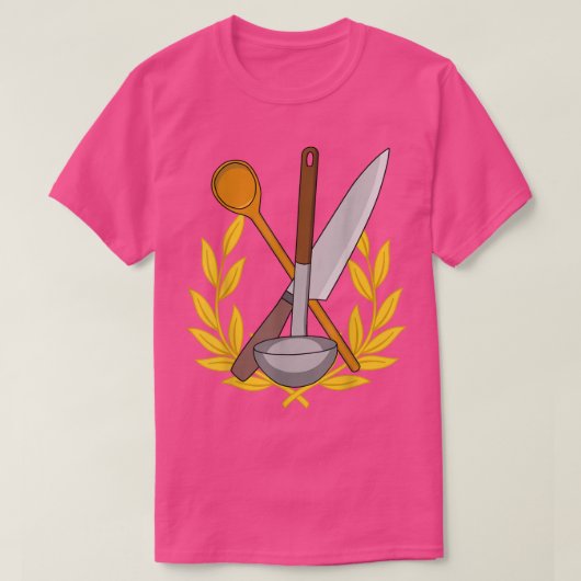 T-shirt chef kitchen cooking laurel wreath female chef (Design devant)