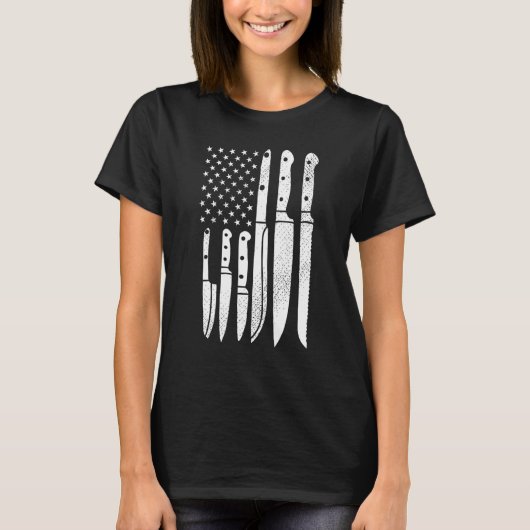 T-shirt Chef Knives Cuisine Ustensile Cuisiner Cuisine Us (Devant)