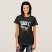 T-shirt Chef - Licence À Ing Master Barbecue Cadeau (Devant entier)