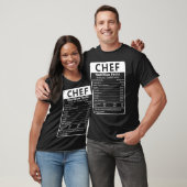 T-shirt Chef Nutrition Facts Sarcastic Graphic Humor (Unisexe)