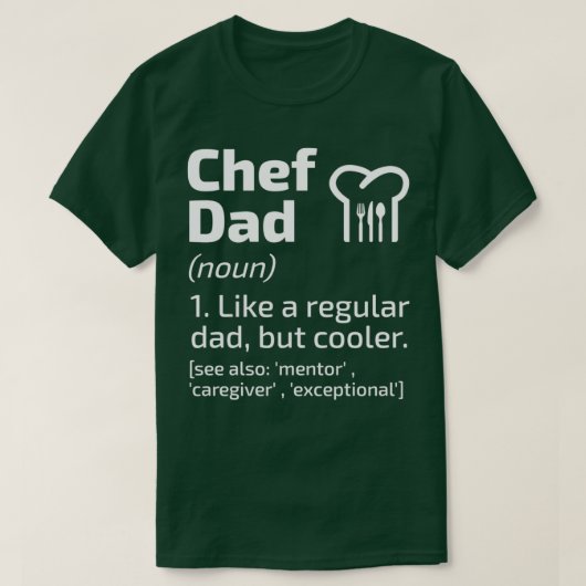 T-shirt Chef Papa Funny Définition Cuisinier Cuisine Amour (Design devant)