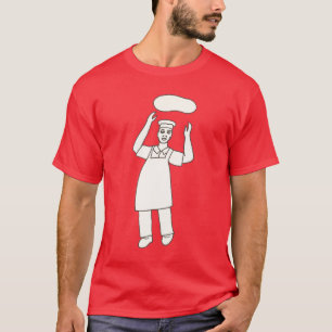 T-shirt Chef Pizza Jetant la toux dans les chemises à air