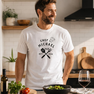 T-shirt Chef rustique moderne MEILLEUR PAPA JAMAIS Fête d