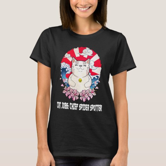 T-shirt Chef Spider Spotter Chat Humour Kitten Chat Maman  (Devant)