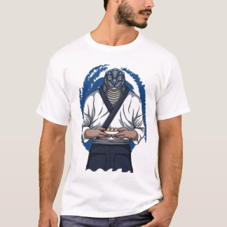 T-shirt Chef sushi Yuanti Art blanc moderne coloré