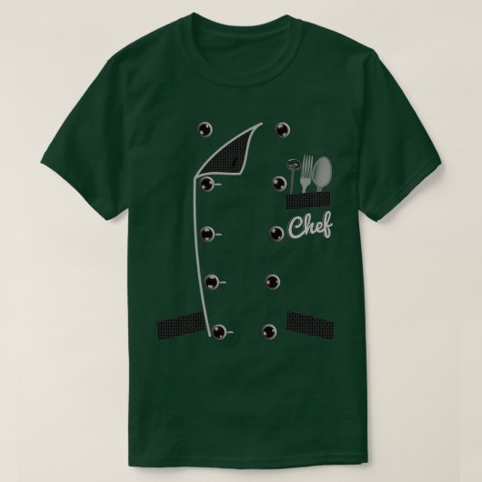T-shirt Chef Uniform Jacket Faux Funny Cook  (Design devant)