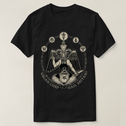 T-shirt Chef Vegan Baphomet Hail Seitan Vegan Chef (Design devant)