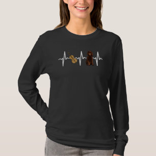 T-shirt Chello Irish Water Spaniel Heartbeat Chien