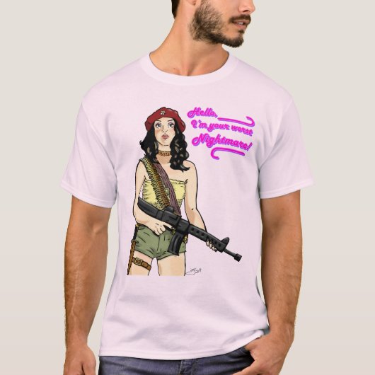 T-shirt Chelly Duvalla : Je suis votre pire cauchemar (Devant)