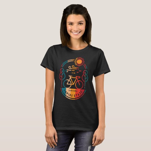 T-shirt Chemin cyclable Retro Empire State Trail (Devant entier)