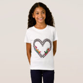 T-Shirt Chemin de fer du jour de Valentines Coeur (Devant entier)