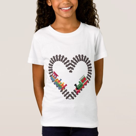 T-Shirt Chemin de fer du jour de Valentines Coeur (Devant)