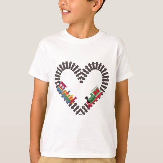 T-shirt Chemin de fer du jour de Valentines Coeur (Devant)