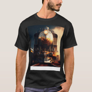 T-shirt Chemin de fer ferroviaire Locomotive Railfan AI Ar