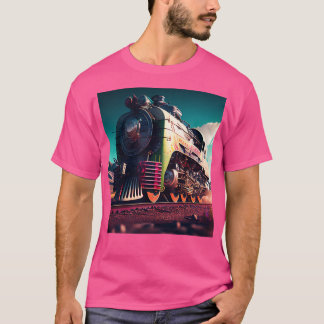 T-shirt Chemin de fer ferroviaire Locomotive Railfan AI Ar